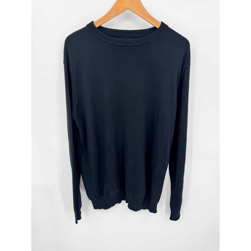 Vuori Fluent Sweater Mens Medium Black Organic Cotton Cashmere Blend V250